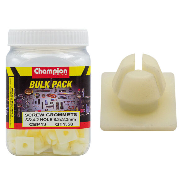 SCREW GROMMETS :WHITE SCREWS SIZE: 3.27mm HOLE:8.3 x 8.3mm