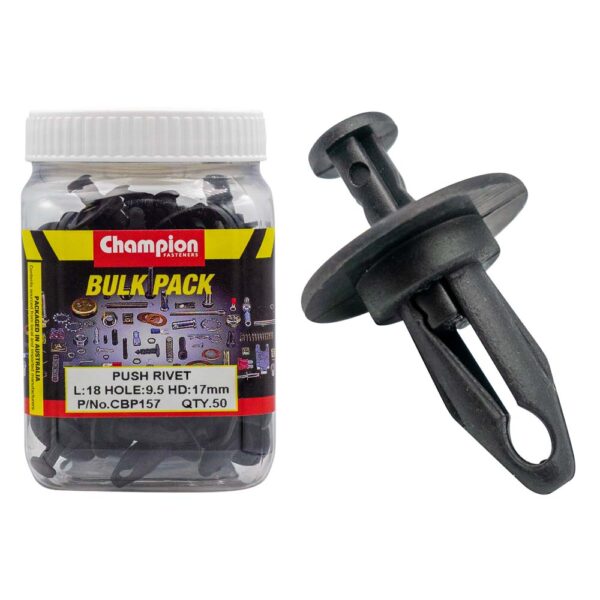 PUSH RIVETS :BLACK LEN:18mm HOLE:9.5mm HD:17mm