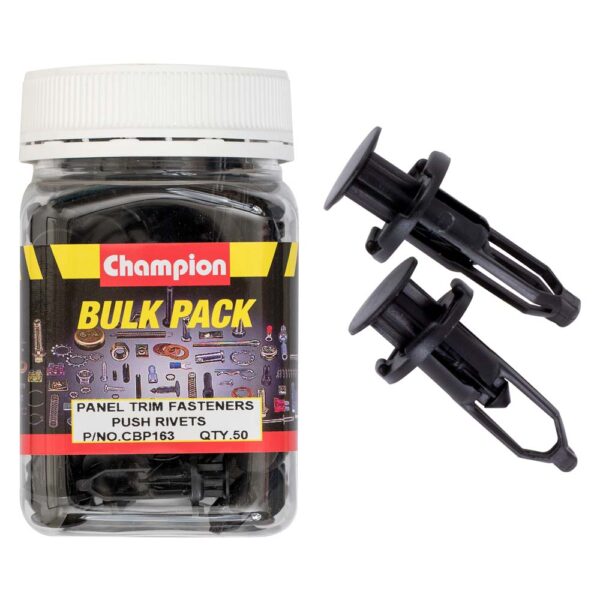 PUSH RIVETS :BLACK LEN:28mm HOLE:9mm HD:18mm