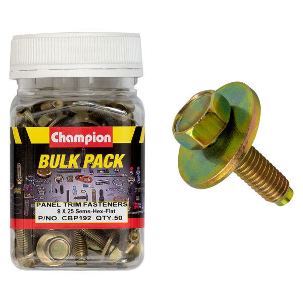 M8 x 25mm HEX SET SCREWS SEMS HEX IND FLAT WASHERS PILOT