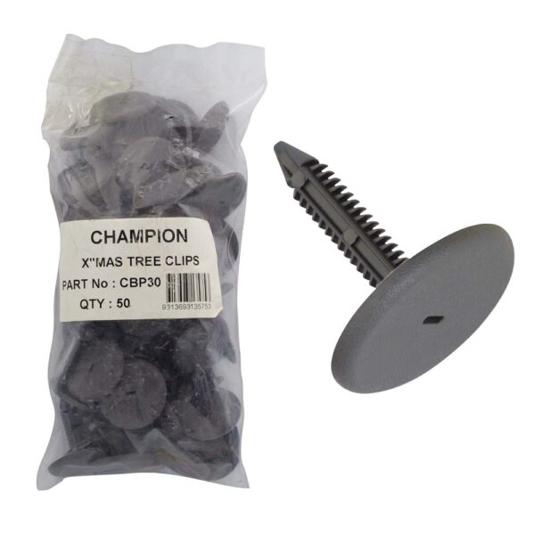 XMAS TREE CLIPS :GREY LEN:39.5mm STEM DIA: 7.5mm HD:34.2mm