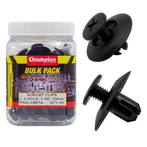 SCRIVETS :BLACK LEN:9mm HOLE:6mm HD:20mm