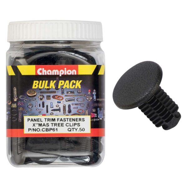 XMAS TREE CLIPS :BLACK LEN:16.7mm STEM DIA: 7.3mm HD:20mm