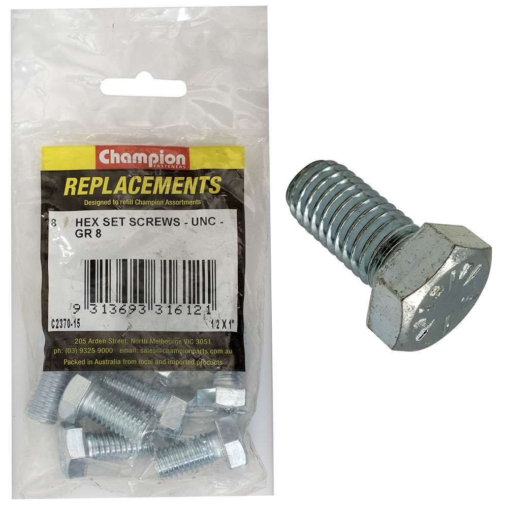 thumbnail image 2 of FranksFasteners.co.uk UNC Hexagon Bolts - 1/4 5/16 3/8 7/16 1/2 Inch - Grade 8.8 High Tensile Steel 2 of 6