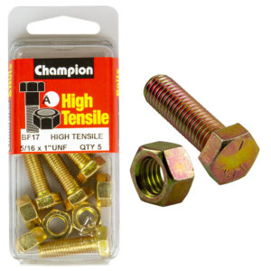 HEX SET SCREWS & NUTS - HIGH TENSILE - 5/16" x 1" - UNF - GRADE 5