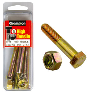 HEX BOLTS & NUTS - HIGH TENSILE - 3/8" x 3-1/2" - UNF - GRADE 5