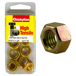 HEX PLAIN NUTS - HIGH TENSILE - M10 x 1.25mm - CLASS 8