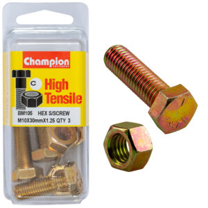 HEX SET SCREW HIGH TENSILE M10 x 30 x 1.25mm GRADE 8.8