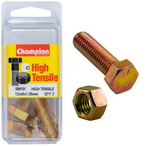 HEX SET SCREW HIGH TENSILE M12 x 45 x 1.25mm GRADE 8.8
