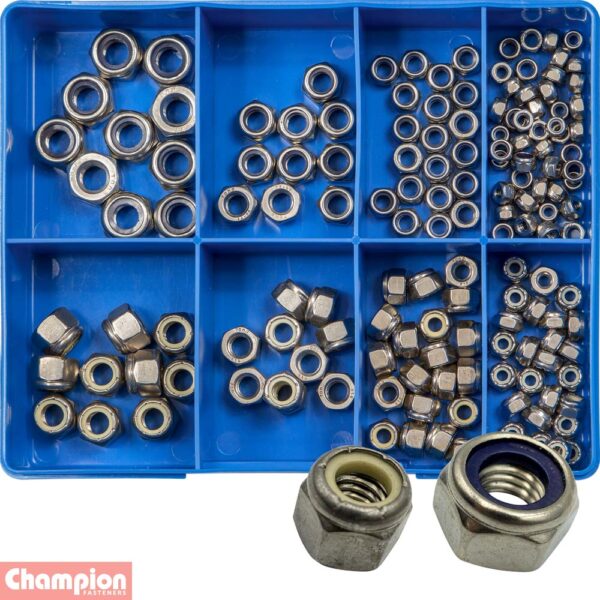 S/Steel Metric & Imperial UNC Self-Locking Nuts Assortment
