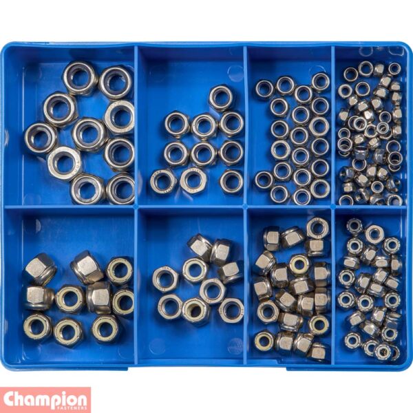 S/Steel Metric & Imperial UNC Self-Locking Nuts Assortment - Image 2