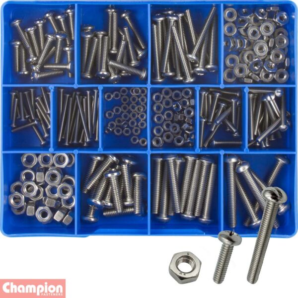 S/Steel Imperial BSW Machine Screws & Nuts Assortment