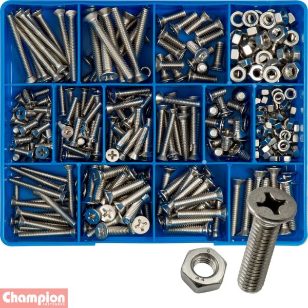 S/Steel Imperial Phillips Countersunk Screws Assortment